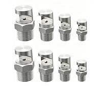 Boquilla abanico de acero inoxidable gran angular, rosca externa británica, 1/8", 1/4", 3/8", 1/2", 3/4", 1.26", adecuada para limpieza industrial y supresión de polvo, ri 1/8" orifice 1.0mm 2 piezas
