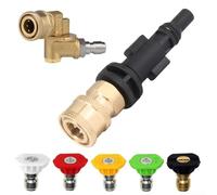 Boquilla adaptador de lavadora de alta presión, juego de adaptadores con junta giratoria de 180 grados, conexión rápida para lavado de coches, compatible con Lavor Sterwins