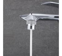 Boquilla aireadora de ahorro de agua para grifos de baño y cocina - Boquilla burbujeadora de plástico bronce acabado cromado 90 x 23,6 mm compatible con rosca macho/hembra
