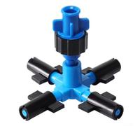 Boquilla atomizadora cruzada de 4 vías, pulverizador de riego por goteo de plástico de 1 pieza para una distribución uniforme del agua, refrigeración y entrega eficiente en la zona raíz, entusiastas