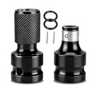 Boquilla atornilladora de impacto de 2 piezas, portapuntas atornilladoras, adaptador de 1/2 pulgadas (12,5 mm), cuadrado a 1/4 pulgadas (6,35 mm) Hexágono para llave de impacto/taladro atornillador