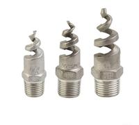Boquilla de acero inoxidable con patrón en espiral diseñada para ángulos de pulverización consistentes de 60 a 170 grados en aplicaciones de procesos industriales (3/4 (DN20, 26 mm)