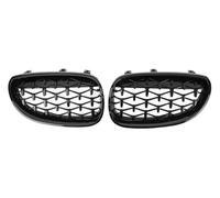 Boquilla de aire Rejillas De Capó Estilo Diamantes Cromados Para Parachoques Delantero Serie 5 E60/E61 Para M5 325i 2004-2009 Listones Rejillas frontales(Diamond-Glossy Black)