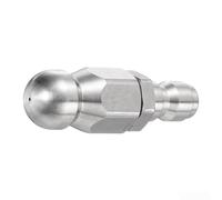 Boquilla de alcantarillado para lavadora a presión 1/4 NPT de acero inoxidable giratorio limpiador de chorro para desagües bloqueados, tuberías uso industrial comercial resistente