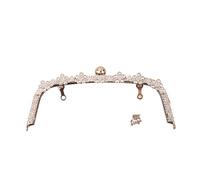 Boquilla de Bolso de Mano 22 CM moda arco flor diamante Metal fabricación beso cierre monedero marco for bolso embrague a los accesorios del Para manualidades(Silver)