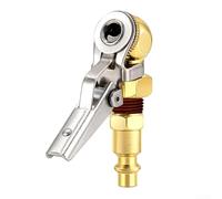 Boquilla de bomba de inflador de bola de latón de 1/4 pulgadas FNPT, conector de válvula de neumático para compresor de aire, camión, coche, bicicleta, RV, cierre rápido, acabado dorado (1 unidad)