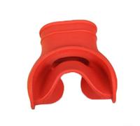 Boquilla de buceo con soporte de lengua, silicona segura para uso bajo el agua (rojo)