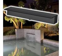 Boquilla de cascada de 20/30/40/150/200 cm resistente al óxido para estanque de acero inoxidable para jardín y patio (negro, 30 cm de largo)