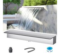 Boquilla de Cascada Personalizable de Acero Inoxidable de 92" - Accesorio Premium para Fuentes de Interior y Exterior para Crear Impresionantes Efectos de Agua (Plateado)