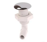 Boquilla de chorro de aire cromada de base blanca, boquilla de burbujas no metálica para bañera de masaje, ajuste eficiente de chorro de agua con cubierta plana, parte de plástico fácil de instalar