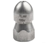 Boquilla de chorro de alcantarillado de acero inoxidable, accesorio de manguera de limpieza de drenaje de alta presión con chorros delanteros y traseros para desatascar tuberías, boquilla de descarga