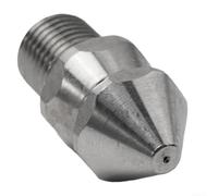 Boquilla de chorro de drenaje de acero inoxidable con 7 chorros giratorios para una limpieza efectiva de alcantarillado y línea de agua a 250 bar (4 chorros)