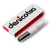Boquilla de cigarrillos Denicotea color blanco y plateado + 10 filtros adicionales
