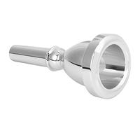 Boquilla de cuerno de cobre duradera herramienta de instrumento musical para bajo tuba kee-resistente larga vida útil para la mayoría de los jugadores de bajo tuba (plateado)