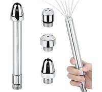 Boquilla de ducha para enema de ducha, sistema de limpieza de ducha con 7 agujeros, accesorios de baño para limpieza de colon para hombres y mujeres con 3 cabezales de ducha de aluminio + bolsa de