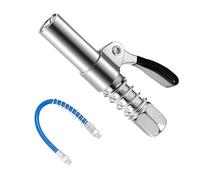 Boquilla de Engrase con Manguera de 30cm, Acoplador G para Engrasadora, Pinza de Bloqueo Compatible con Boquillas Cónicas, Cierre Rápido para Pistolas de Grasa