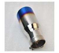 Boquilla de escape Entrada de 2,5 pulgadas Salida de 4 pulgadas 7,5 "de largo Acero inoxidable 304 Boca inclinada azul Punta del tubo de escape Hacer Tubo escape deportivo(IN66-OUT89MM)