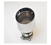 Boquilla de escape Entrada de 2,5 pulgadas, salida de 4 pulgadas, 7,5 "de largo, acero inoxidable 304, boca inclinada, punta tubo de escape doble capa Tubo escape deportivo(IN76-OUT101MM)