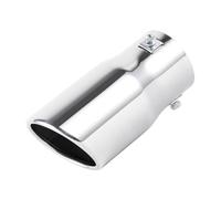 Boquilla de escape Punta de escape universal de 6,3 cm para coche, de acero inoxidable, redonda, en ángulo y recta, con una sola salida. Tubo escape deportivo(Plata)