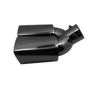 Boquilla De Escape Universal De Doble Salida, Silenciador Trasero De Acero Inoxidable, Boca Cuadrada De 60 Mm Garganta Tubo Escape(Black Curved)