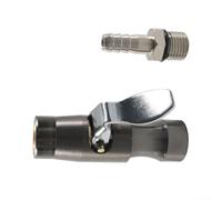 Boquilla de inflado universal para medidor de presión de coche, bloqueo seguro de doble mordaza para el aire, construcción de latón resistente y acero inoxidable para compresor e inflador (negro)