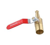 Boquilla de latón de alta presión con válvula de bola, rociador de riego ajustable G1/2 para riego de jardín, lavado de autos y baño de mascotas, conector de grifo de manguera de cobre (S)