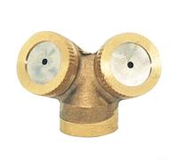 Boquilla de latón dorado para manguera de jardín, rociador de agua de alta presión para el cuidado del césped, control de flujo ajustable, ajuste compacto de 1,5 cm (doble cabeza)
