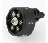 Boquilla de lavado a presión 6 en 1 con punta turbo giratoria de conexión rápida 3200 PSI para limpieza de entradas de patio, color negro, 58,8 mm