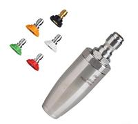 Boquilla de lavado a presión turbo de 35 mm, punta de pulverización giratoria de acero inoxidable para detalles de coche de alto PSI, chorro de lavado eléctrico de eliminación de óxido con acción de