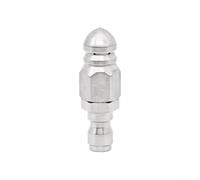 Boquilla de limpieza de drenaje de acero inoxidable, boquilla de limpieza de drenaje multichorro con conexión rápida de 1/4, 1 frontal y 6 chorros traseros para mantenimiento de tuberías de