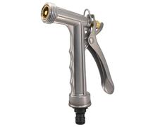 Boquilla de manguera de agua de metal resistente - Boquilla rociadora de aleación de zinc | Frontal roscado y patrones de pulverización ajustables, pulverizador práctico para jardín, césped, riego de