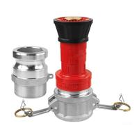 Boquilla de manguera de fuego NPSH de 1.5 pulgadas de flujo constante con 2 piezas de aluminio Camlock, flujo recto ajustable a cono spray para refrigeración de invernadero, no para roscas NH/NST