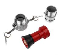 Boquilla de manguera de incendios, boquilla de CC de pulverización de agua de 2 pulgadas con dos conectores de bloqueo de leva de aluminio para lucha contra incendios forestales