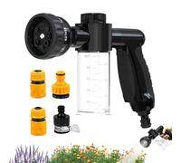Boquilla de manguera de jardín, dispensador de espuma en aerosol, herramienta de riego de alta presión con accesorio ajustable para botella de jabón para lavado de coches, limpieza de césped, patio