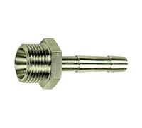Boquilla de manguera de rosca, G 3/8 a. para manguera LW 10, SW 19, acero inoxidable 1.4571, presión de trabajo máx. 60 bares, temperatura de funcionamiento Máx. 150 °C.