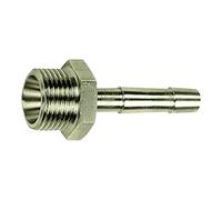 Boquilla de manguera de rosca, R 1 A, para manguera LW 25, SW 38, acero inoxidable 1.4571, presión de trabajo máx. 60 bares, temperatura de funcionamiento Máx. 150 °C.