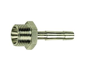 Boquilla de manguera enroscable, R 1/2 a. para manguera LW 19, SW 24, acero inoxidable 1.4571, presión de trabajo máx. 60 bares, temperatura de funcionamiento Máx. 150 °C.