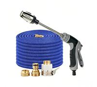 Boquilla de manguera potente para lavadora de alta presión, boquilla de pistola de chorro de agua de alta presión, boquilla de presión giratoria de tres modos (H, T8 + tubo telescópico de 7,5 m +