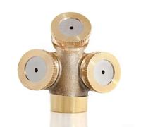 Boquilla de nebulización de latón ajustable para sistemas de riego por goteo - Acabado dorado, opciones de 1-4 agujeros, rosca M14x1.5, presión de 2-10 libras, diámetro de pulverización de 1-3 m (3