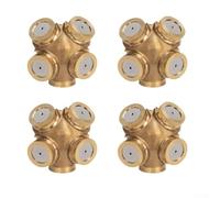 Boquilla de niebla agrícola de cobre de 4 agujeros, paquete de 4, rociador de jardín y accesorio de aspersor de césped, refrigeración de niebla fina, resistente a la intemperie, para jardinería al