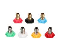 Boquilla de pistola de agua de alta presión Boquilla de pulverización multifuncional en forma de ventilador de enchufe rápido de 1/4 de pulgada con 7 colores para limpieza de