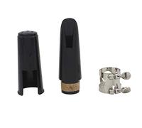 Boquilla de plástico B Flat para clarinete y abrazadera de tapa, instrumentos de viento de madera, ligadura de saxofón de color negro