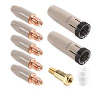 Boquilla de protección de recubrimiento de 24 KD de 9 piezas, soporte de punta de gas para antorcha MIG de 1,0 mm para soldadura MIGMAG
