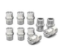 Boquilla de pulverización, 10 piezas, boquillas de pulverización de abanico plano, acero inoxidable, 40-110 grados, varios tamaños, 1/8 1/4 BSPT(1/4 External Thread 12.5mm (Bore Diameter 1.1mm),40°)