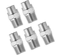 Boquilla de pulverización de acero inoxidable, rosca macho BSPT de 1/8, 1/4, 3/8 y 1/2 for lavadoras de alta presión (paquete de 5)(No.05: 1/4 (1.4 Mm Aperture),5pcs)