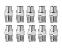 Boquilla de pulverización de acero inoxidable, rosca macho BSPT de 1/8, 1/4, 3/8 y 1/2 for lavadoras de alta presión (paquete de 5)(No.04: 1/4 (1.3 Mm Aperture),10pcs)