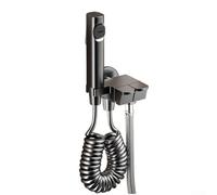 Boquilla de pulverización de bidé, válvula de ángulo de salida doble de alta presión, pulverizador de descarga de inodoro con llave, diseño compacto (A)