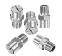 Boquilla de pulverización plana acero inoxidable, Boquilla de pulverización en abanico plano acero inoxidable, 5 uds., 1/8 y 1/4 BSPT 65 95 110 grados, 0,66-3,6mm(65°,1/4 (hole diameter 2.0mm))