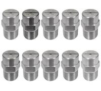 Boquilla de pulverización plana acero inoxidable, Boquillas en abanico de 65 grados acero inoxidable for lavadora a presión, paquete 10 tamaños múltiples(65°,1/2(hole diameter 3.6mm))