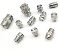 Boquilla de pulverización plana acero inoxidable, Puntas de pulverización en abanico plano, rosca macho acero inoxidable, paquete 10 tamaños variados(1/4(orifice diameter 5.2mm))